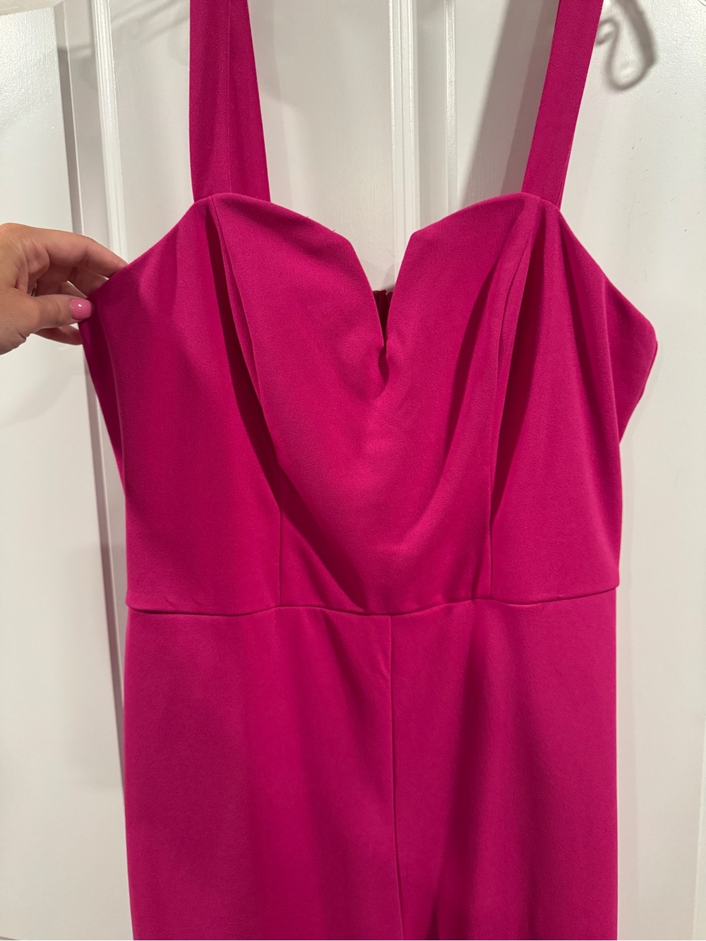 Magenta Pink Sweetheart Neck Jumpsuit